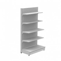 Стеллаж торговый пристенный отдельностоящий с плинтусом и заглушкой (2250x665x500) 5 полок
