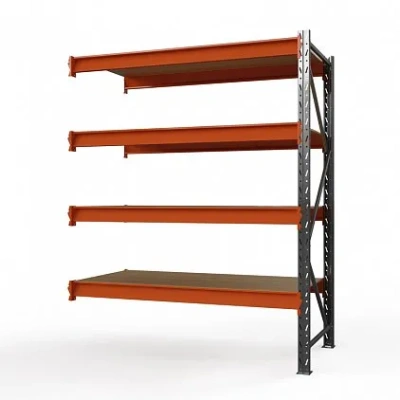 Секция приставная стеллажа металлического Оптима, 2500x2500x785 мм. Полки: 4 шт. фанера